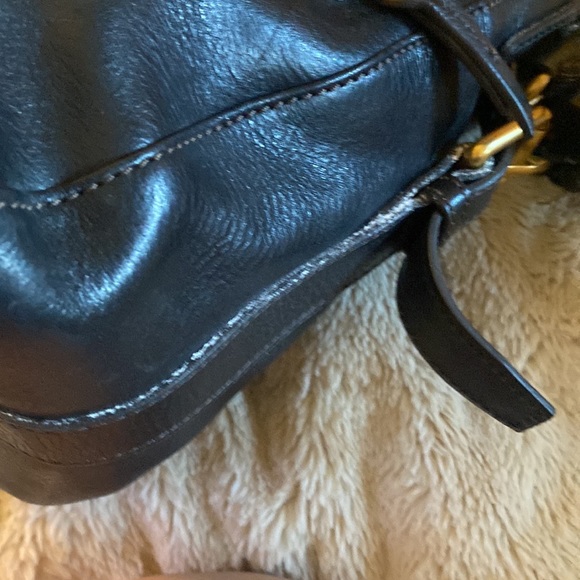 Florentine Dooney and Bourke leather and brass handbag. With long strap. - Picture 9 of 9